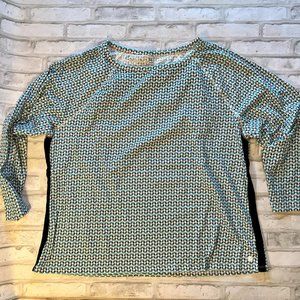T by Talbots Side Striped Floral Tee Sz 3X